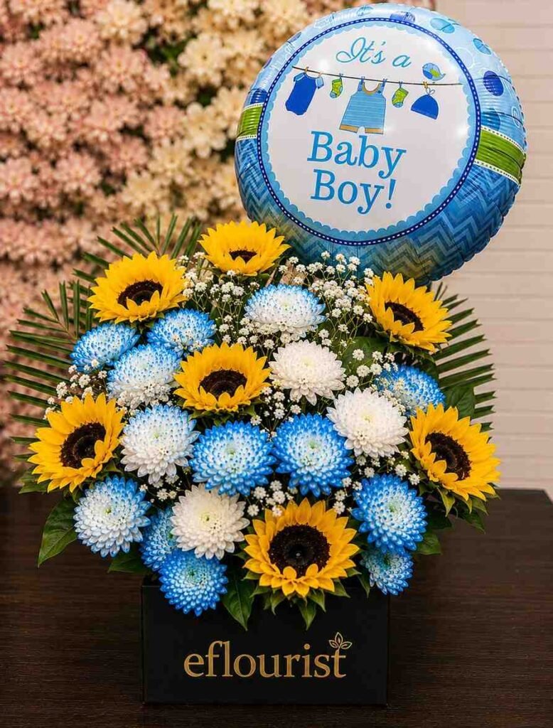 Baby Boy Flower Box