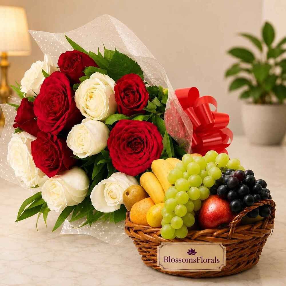 Fresh Fruit Flower Basket