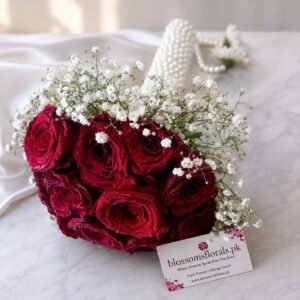 Red Rose Baby’s Breath Bouquet for romantic gifting in Pakistan