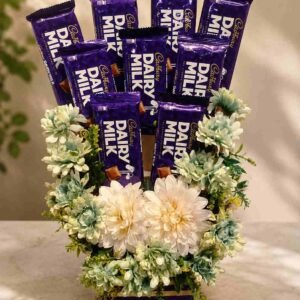 Dairy Milk Chocolate Bouquet Pakistan with decorative flowers