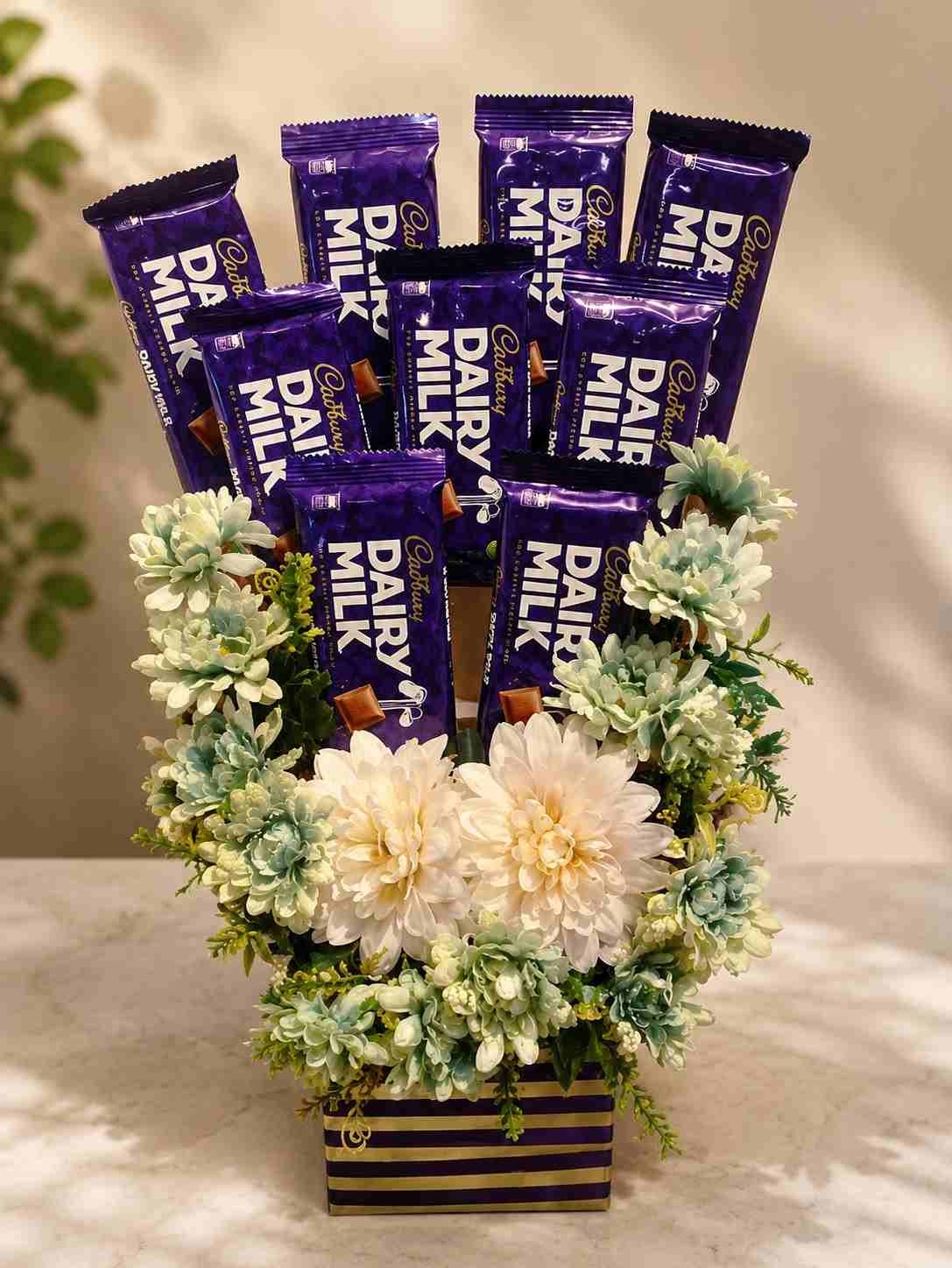 Dairy Milk Chocolate Bouquet Pakistan with decorative flowers
