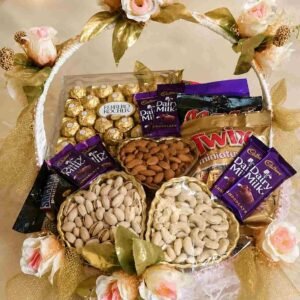 Dry Fruit Gift Basket with Chocolates and Nuts